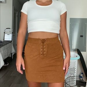Suede Tan Skirt
